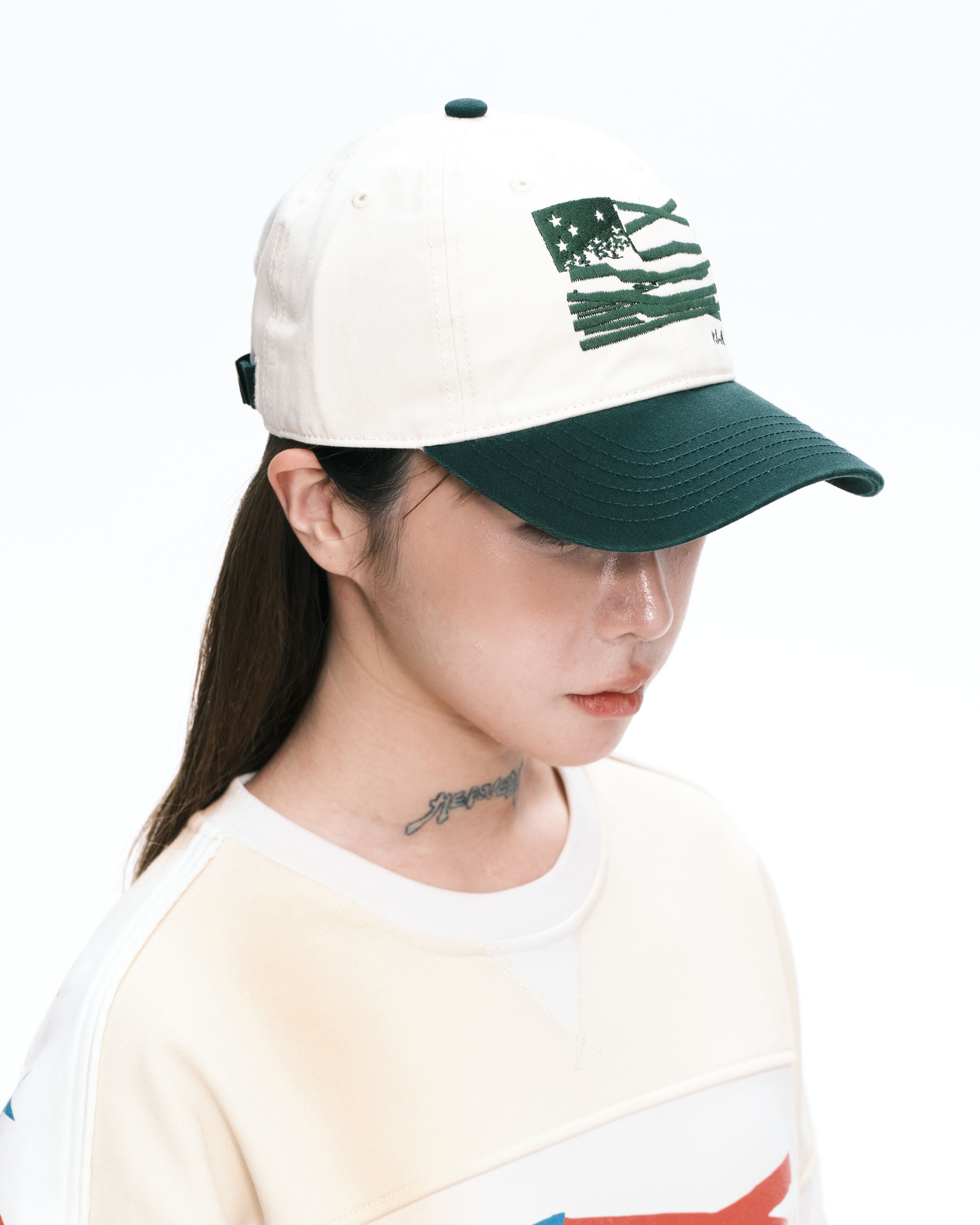 PLATEAU STUDIO｜Flag Cap (Green / Beige)