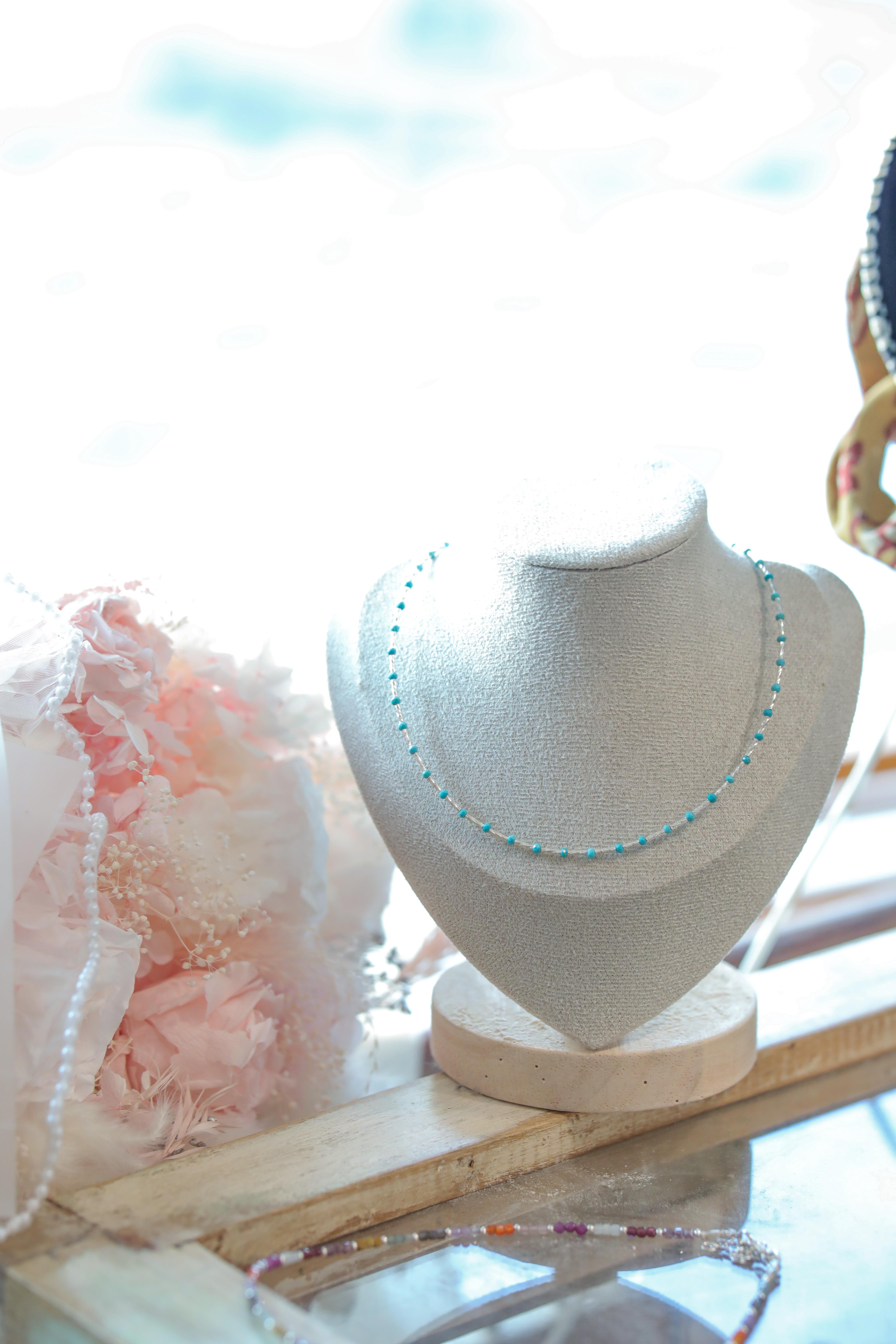 [訂貨] *需約6星期到貨* Macrame 純銀水晶頸鏈 綠色 F096A / 多色 F097A / 彩色 F098A (1009live)