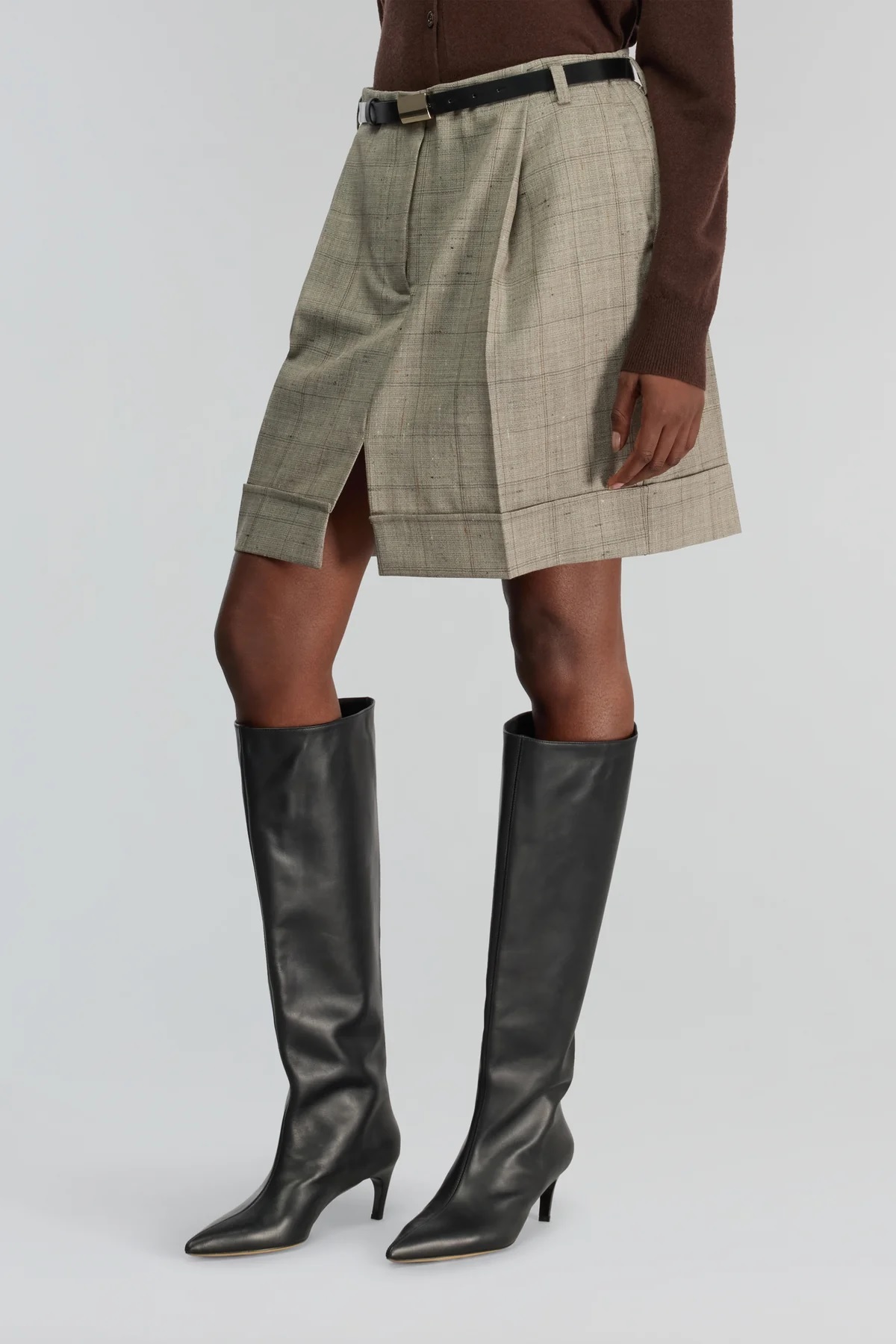 Semicouture  格紋仿褲短裙