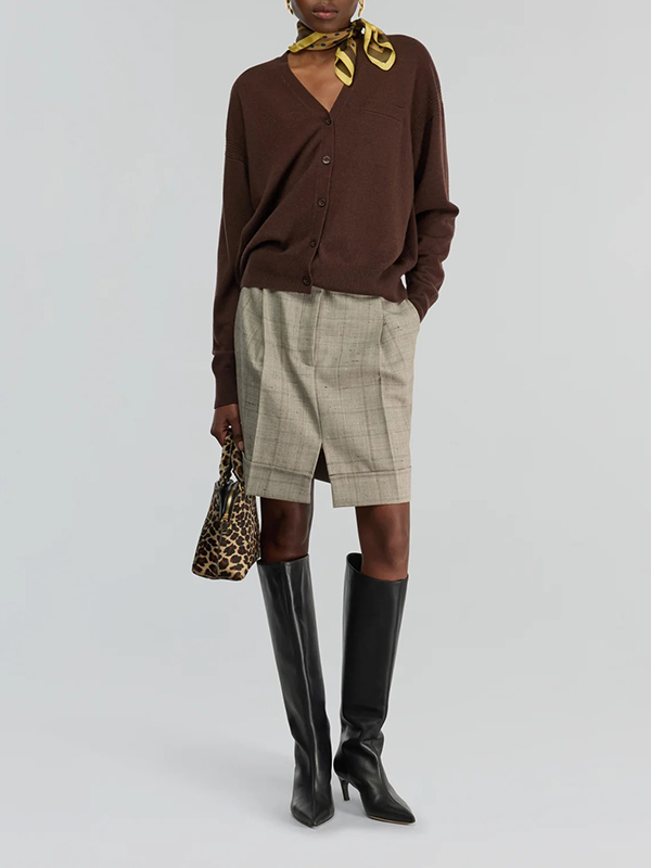 Semicouture  格紋仿褲短裙