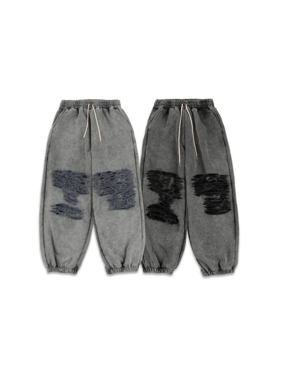 洗水破洞束腳運動褲 P3184