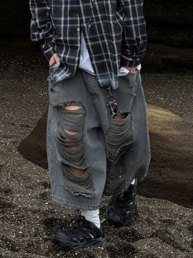 洗水破洞牛仔短褲 P3186