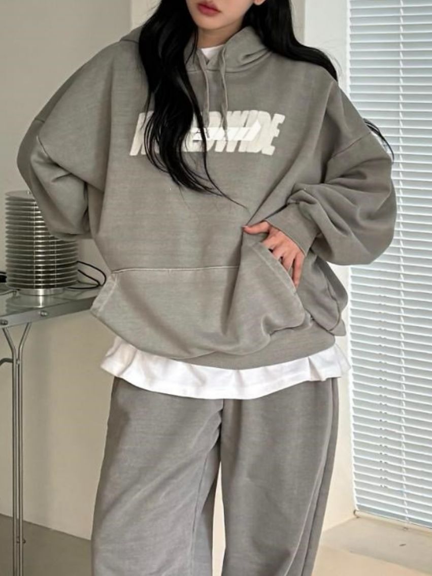 洗水英文字連帽衛衣 T5808