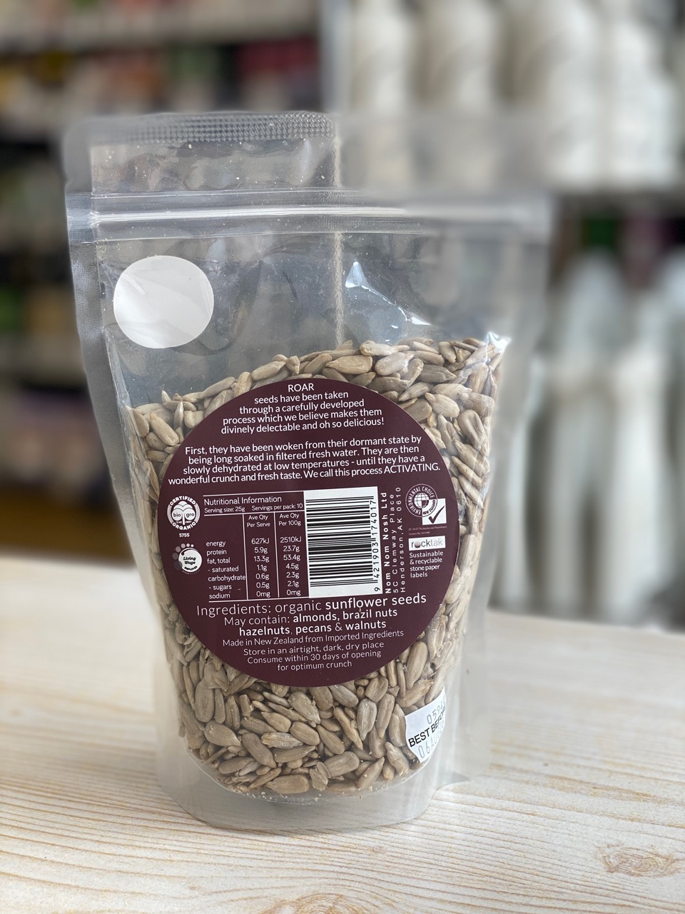 Organic activated sunflower seeds 250g (best before 10 July 2026)