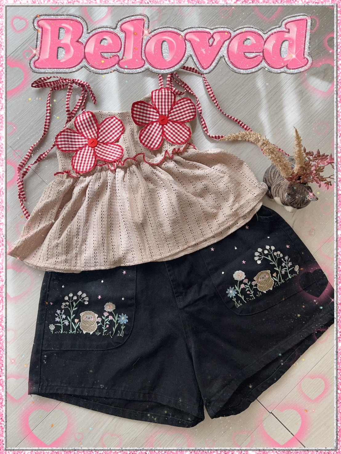 朵塔-小羊刺繡褲（3XL）