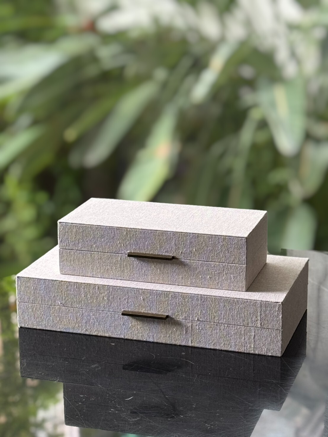 棉麻織紋飾品盒