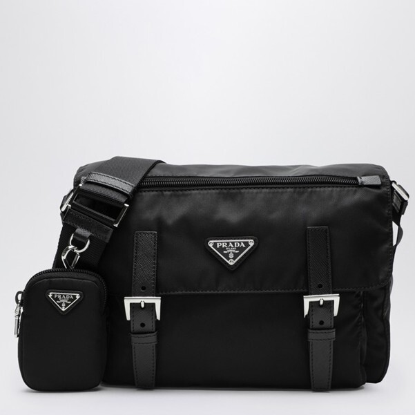 1PD0911-027 PRADA Re-Nylon Shoulder Bag Black #1BD953B1MRV44 (B-EU-E)