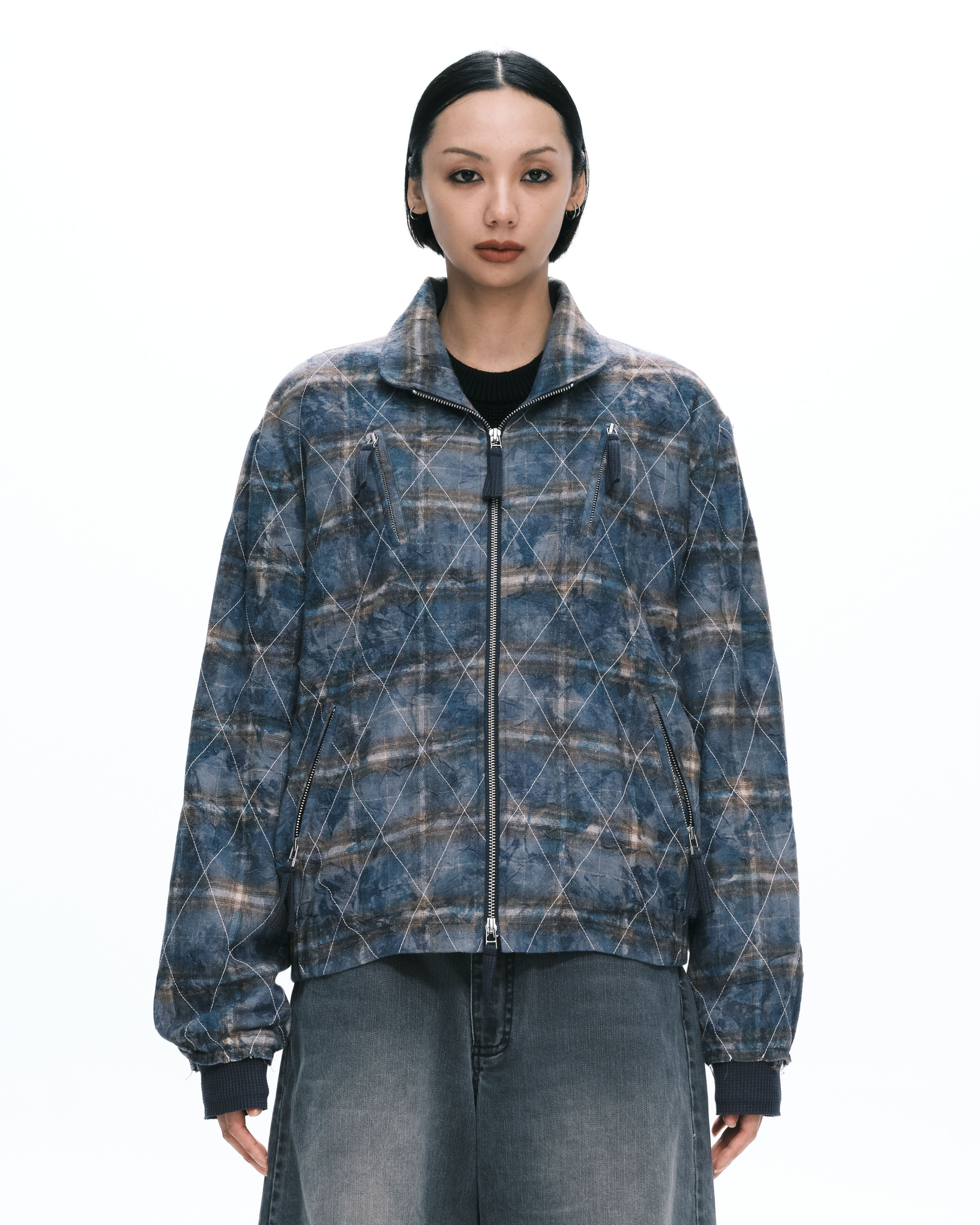 PLATEAU STUDIO｜Zipper blouson (Dirty Blue)