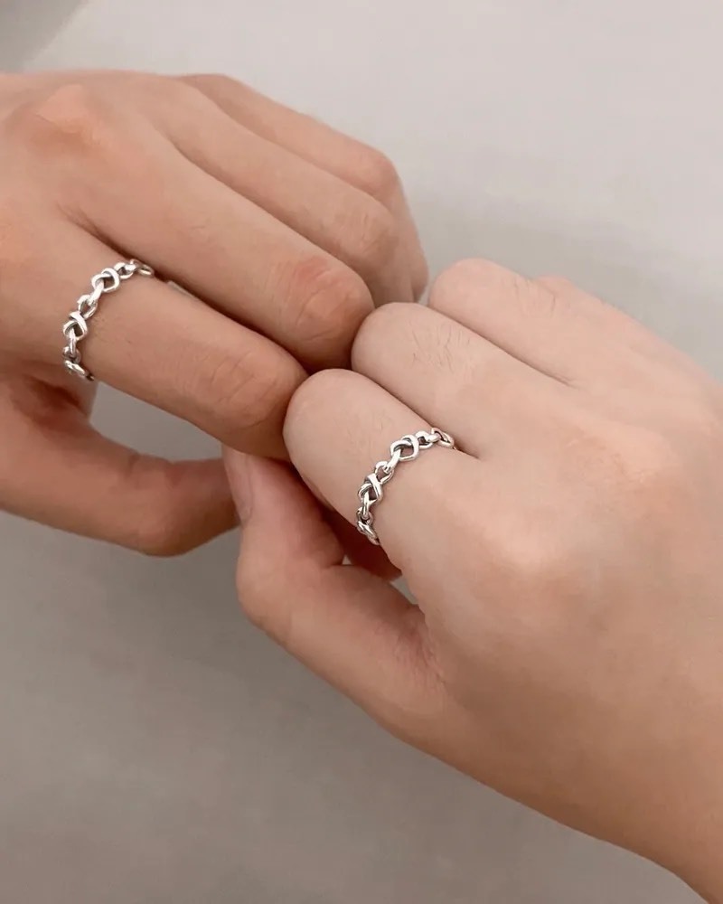 Pandora 潘朵拉 心型 交織 925銀 戒指 一個