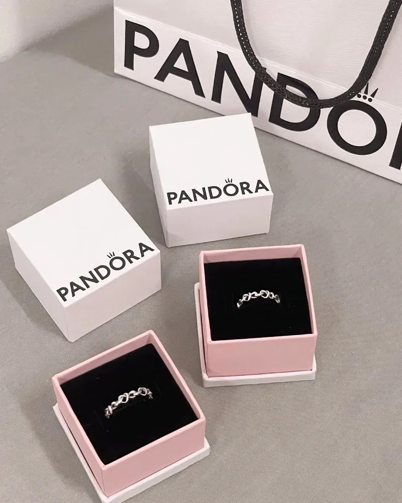 Pandora 潘朵拉 心型 交織 925銀 戒指 一個
