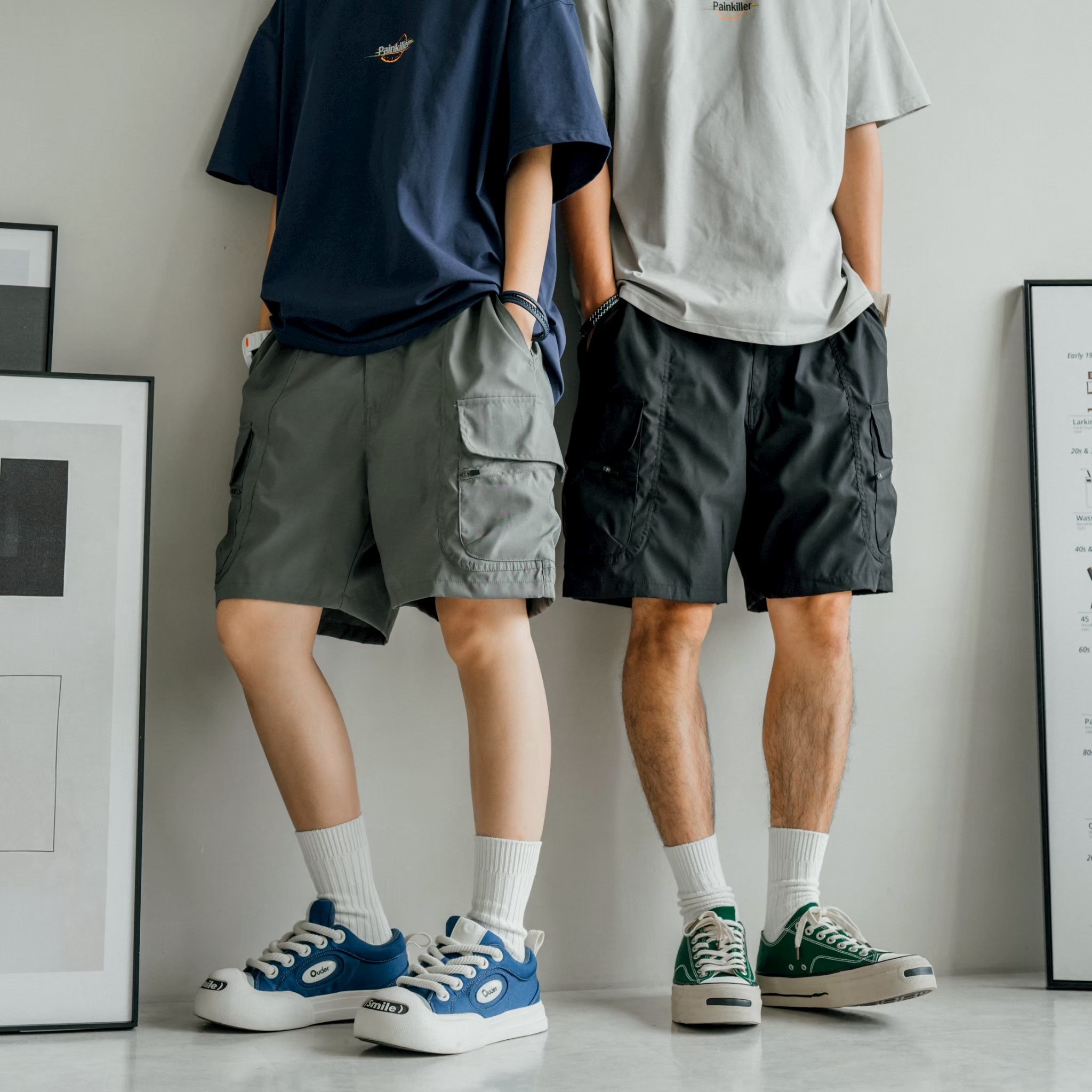 SBG 特殊剪裁八口袋斜拉鍊短褲【SB0627】