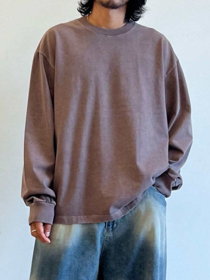 洗水淨色長袖衫 HOWELL-061T