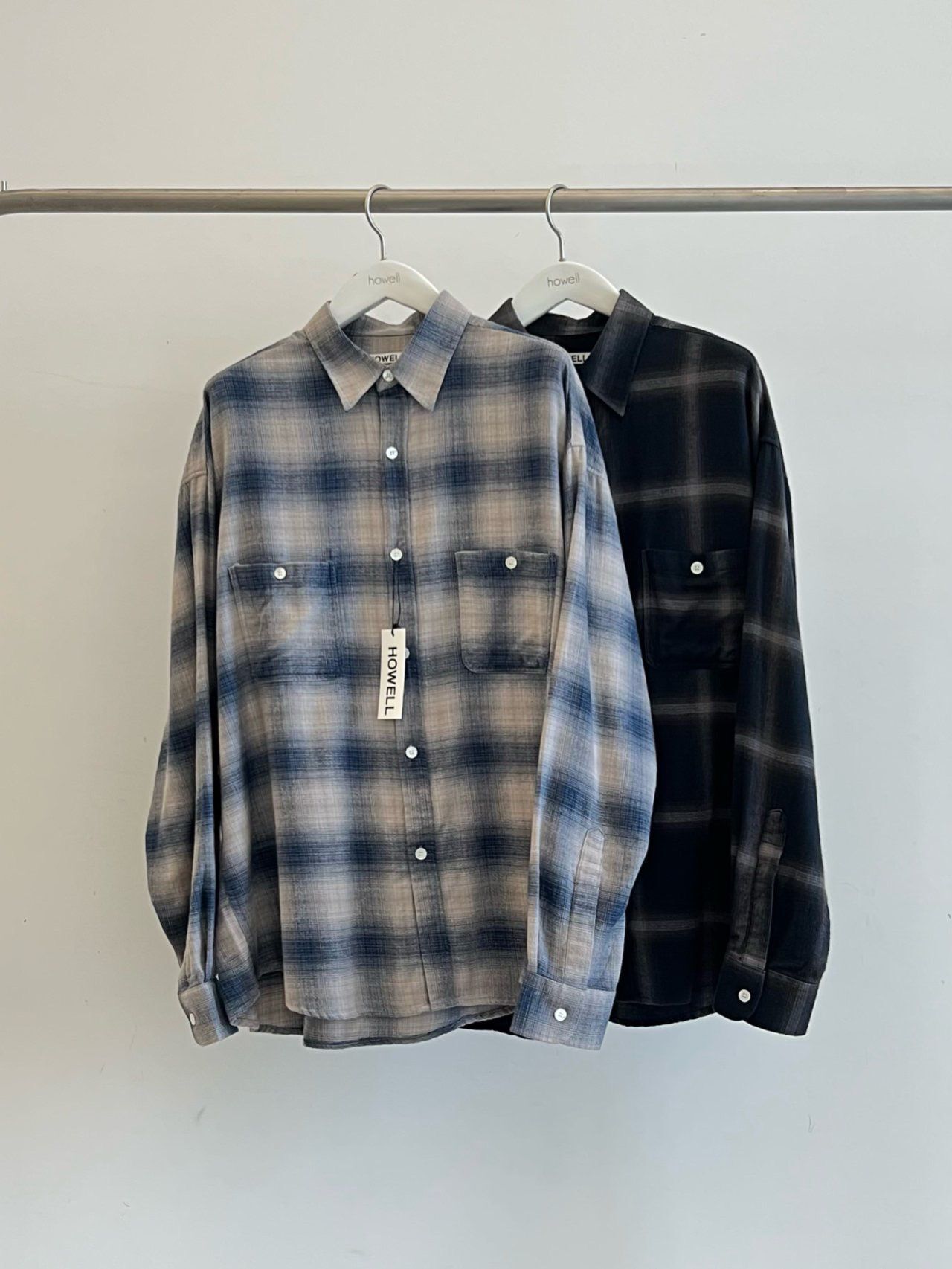 格仔長袖恤衫 HOWELL-062S