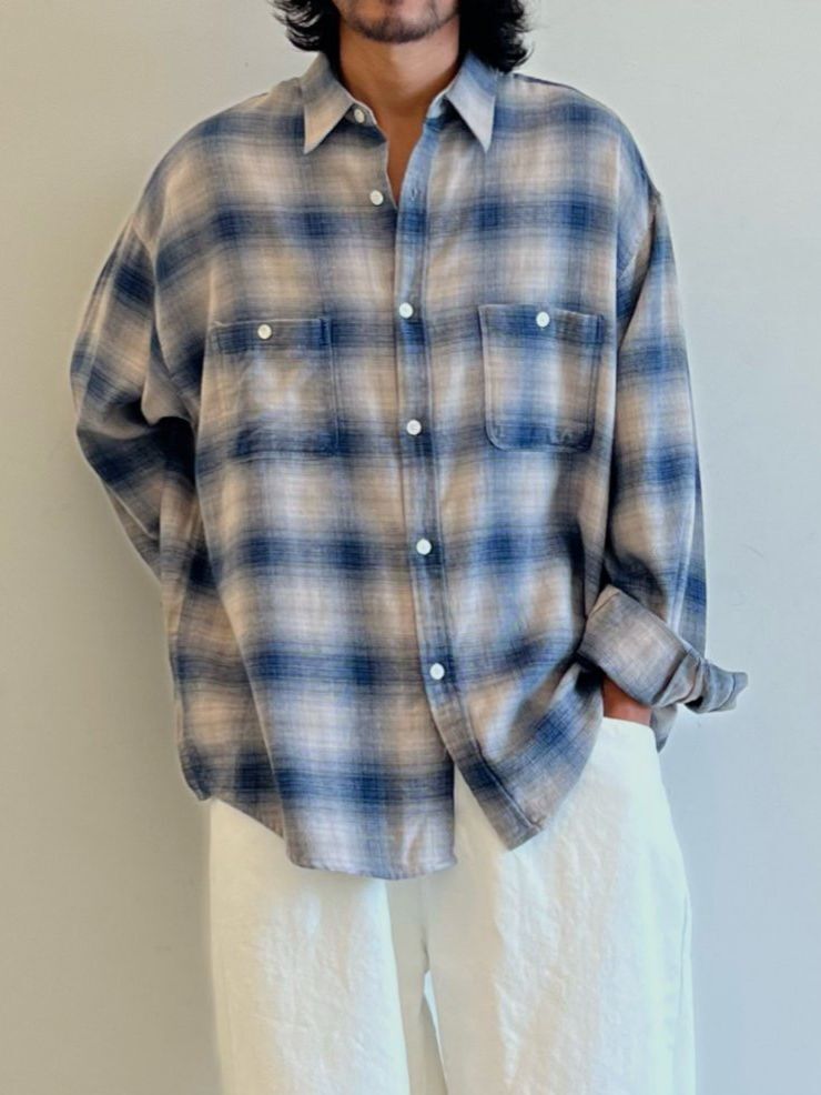 格仔長袖恤衫 HOWELL-062S