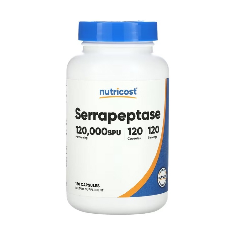 Nutricost, Serrapeptase, 60 mg (120,000 SPU), 120 Capsules