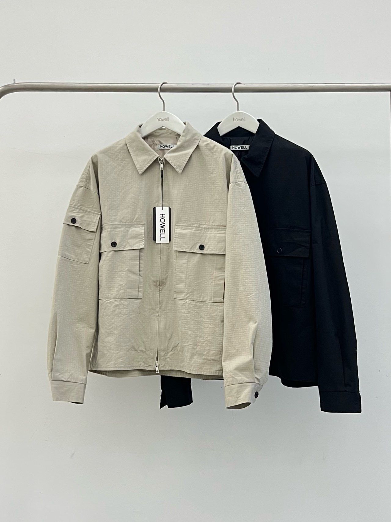 淨色反領拉鍊外套 HOWELL-067JK