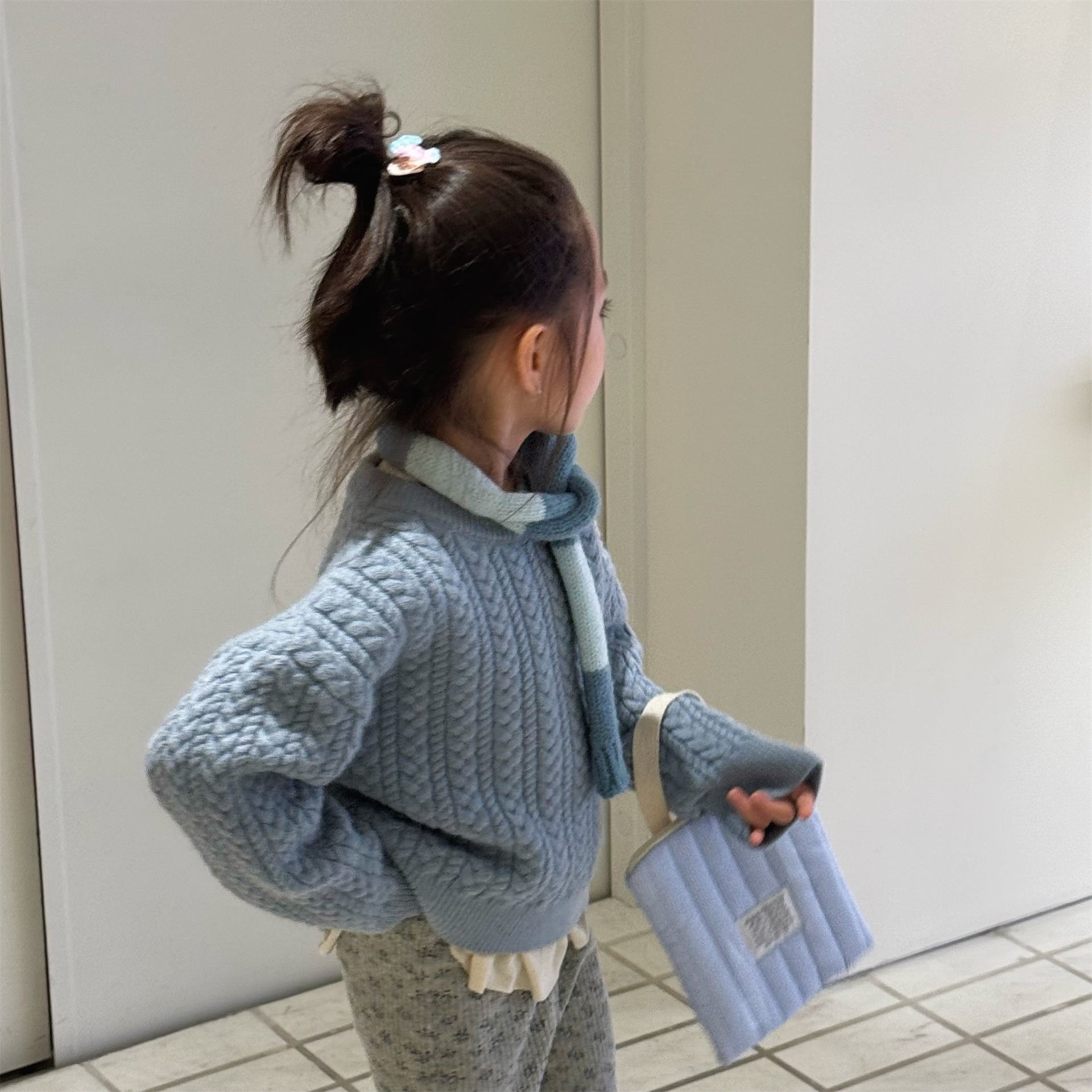 現貨｜藍 120 不分男女大麻花捲針織毛衣  ‧₊  ＊ 不會刺膚