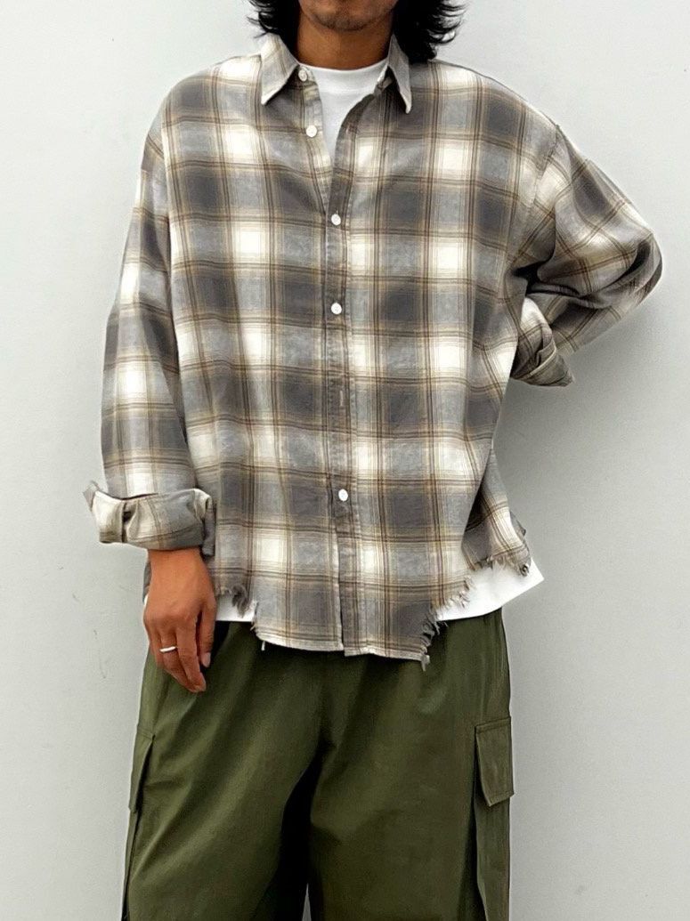 格仔長袖恤衫 HOWELL-068S