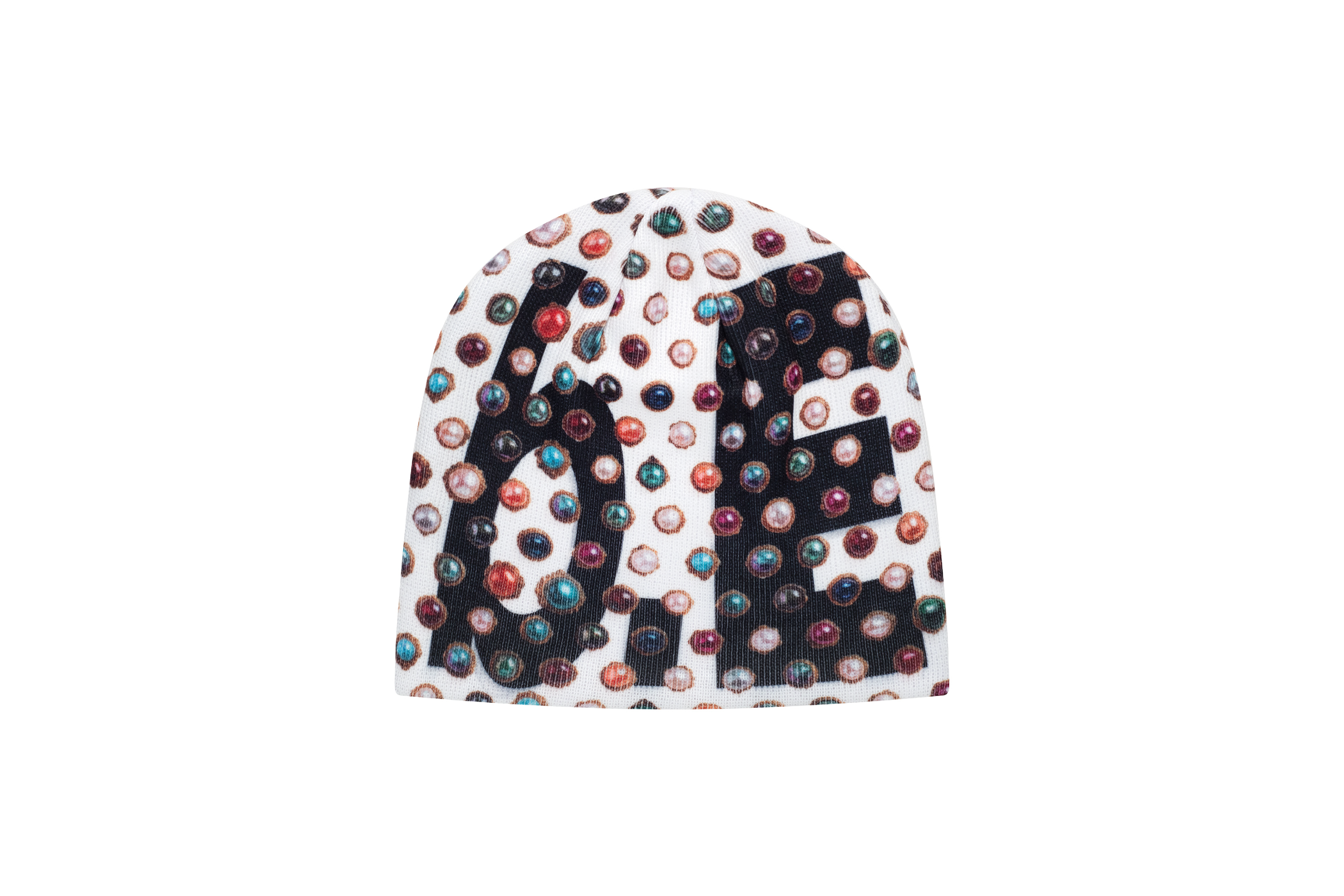 b.Eautiful "Jewel Beanie" (White / Black)