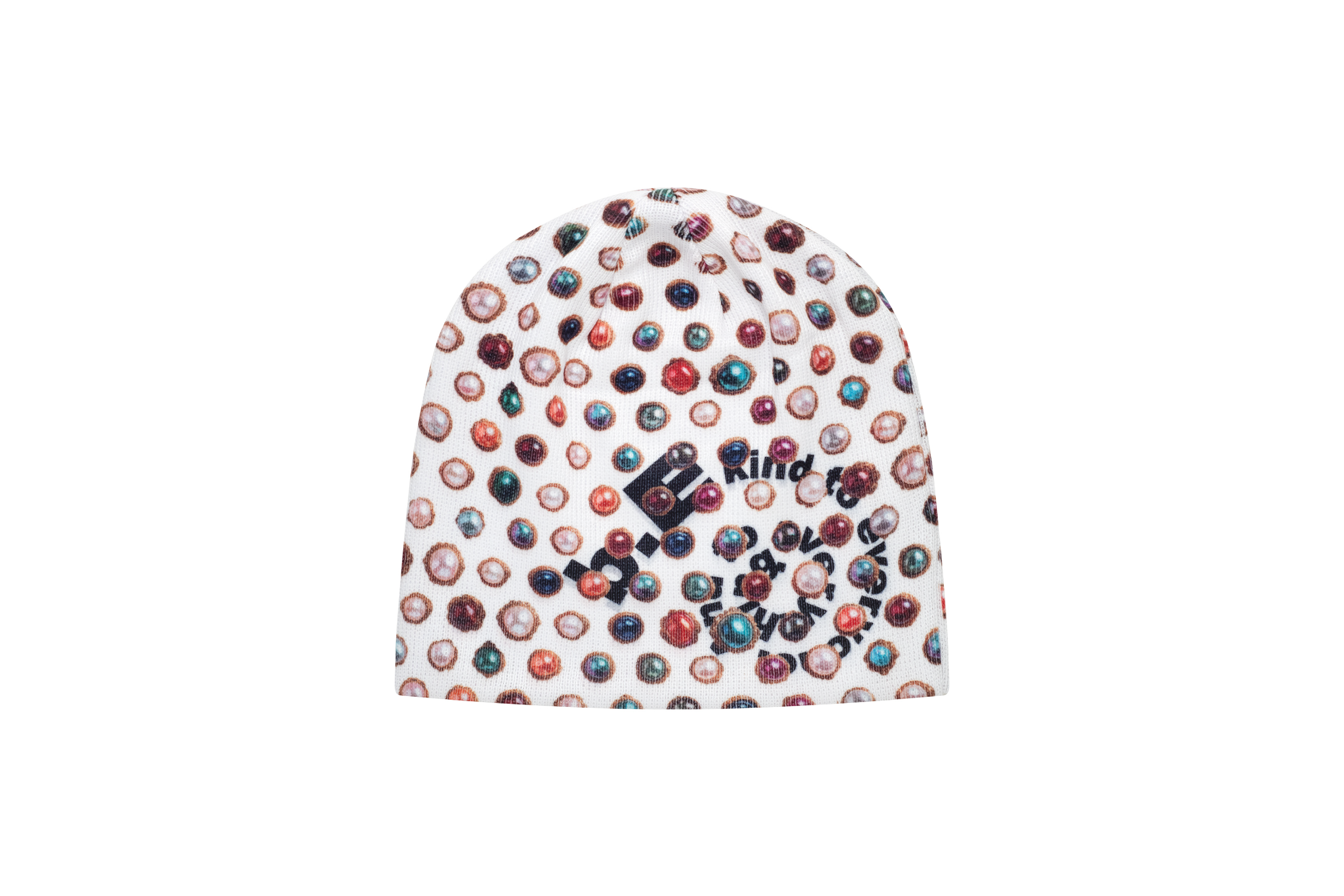 b.Eautiful "Jewel Beanie" (White / Black)