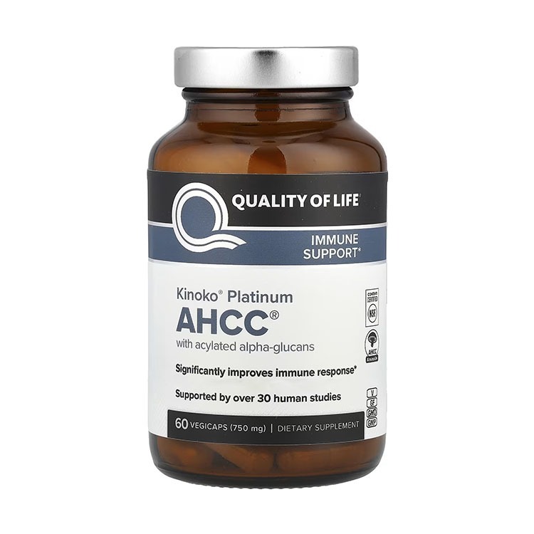 Quality of Life, Kinoko® Platinum AHCC®, 750 mg, 60 Veg Caps