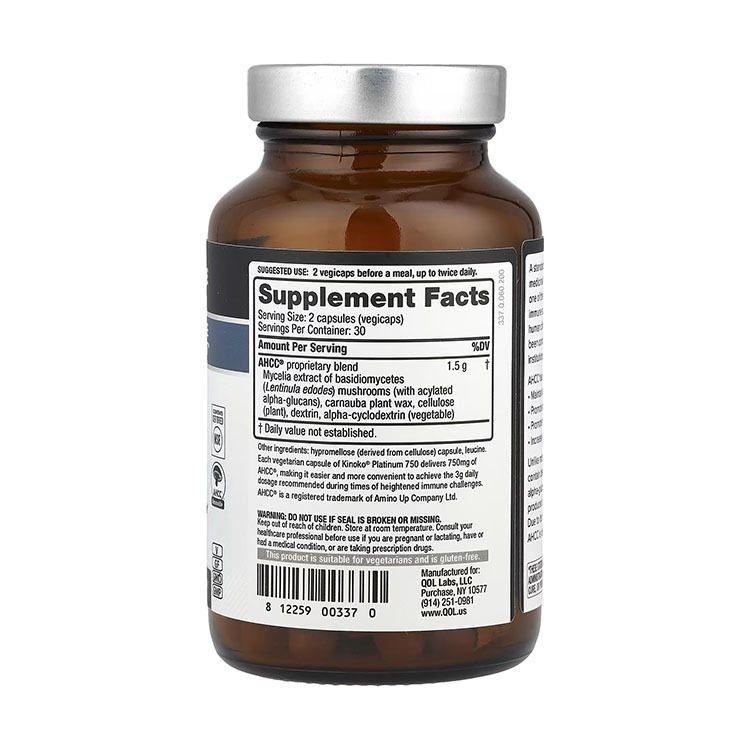 Quality of Life, Kinoko® Platinum AHCC®, 750 mg, 60 Veg Caps