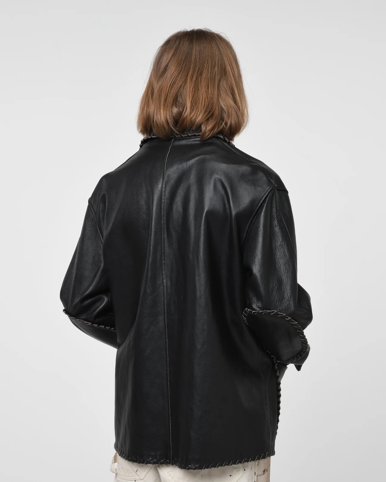 BOW WOW - BRAIDED LEATHER COVERALL / BLACK