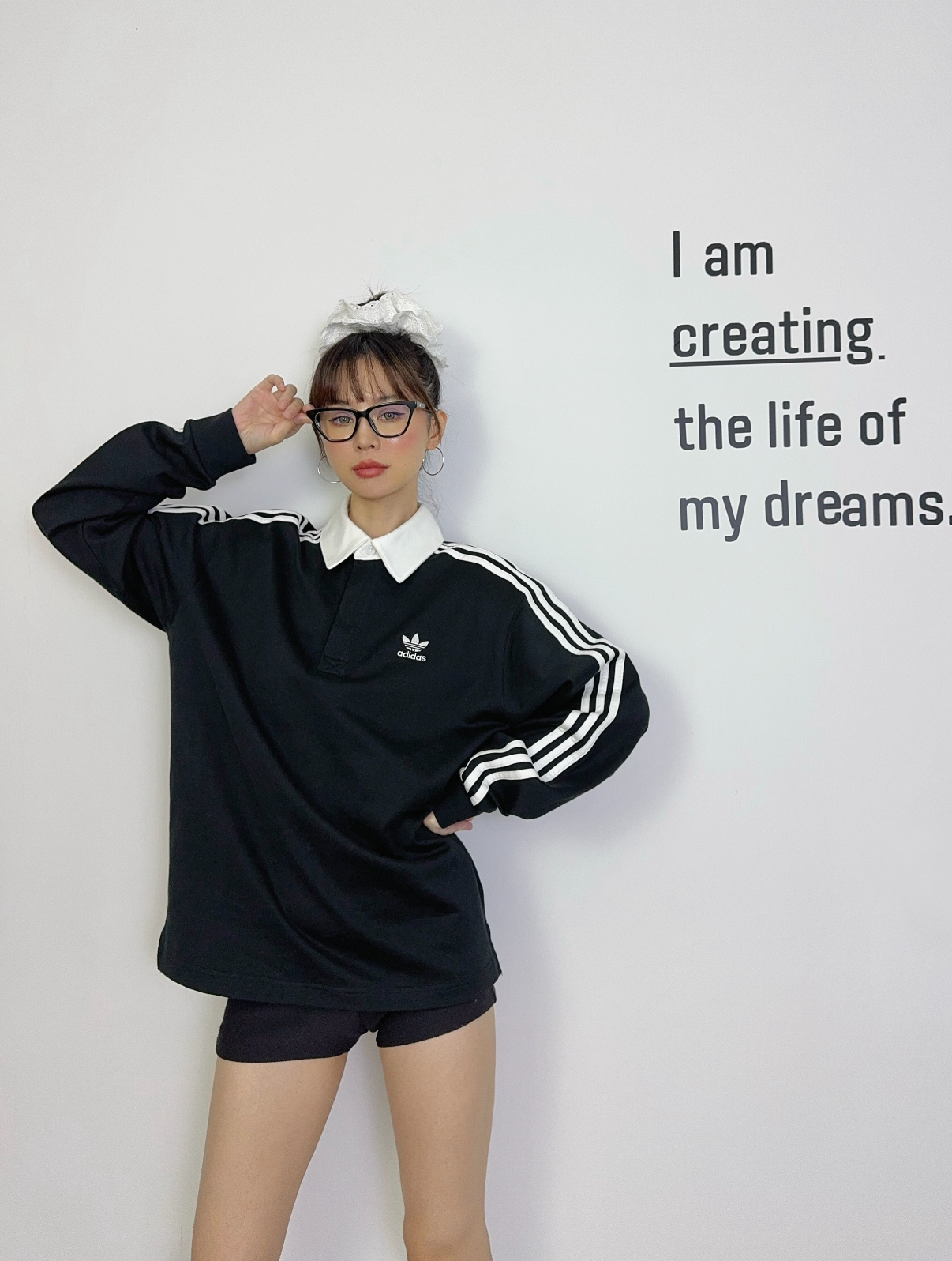 代購-<2000元左右交換禮物>adidas originals Adicolor 小標 復古 翻領 長袖 Polo衫 黑/棕