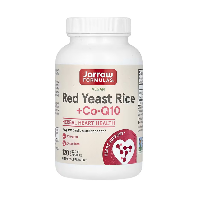 Jarrow Formulas Vegan Red Yeast Rice + Co-Q10, 120 Veggie Capsules