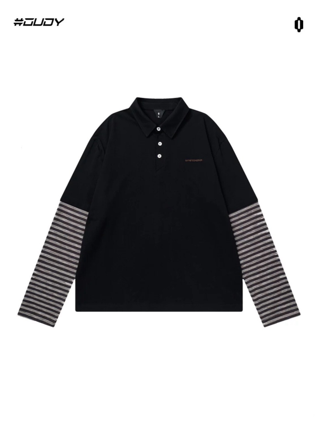 OVDY 假兩件 條紋拼接 polo