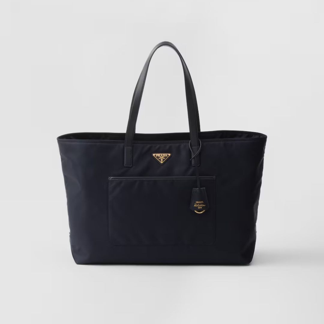 1PD0911-043 PRADA Re-Edition 1978 Large Black Re-Nylon And Saffiano Shopping Bag Women Black #1BG527OOOR064 (B-EU-E)