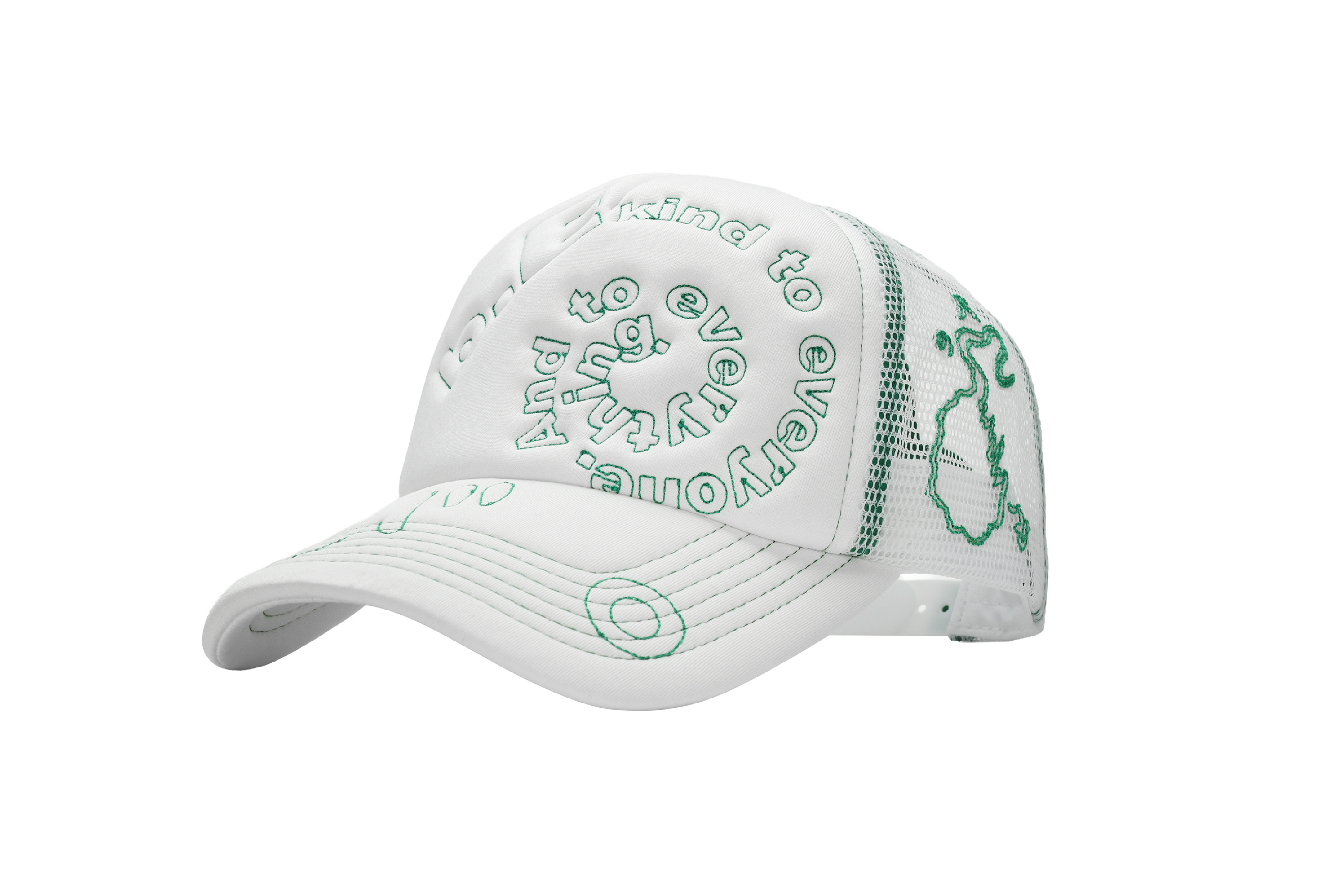 b.Eautiful "b.i Foam Trucker Hat" (White / Green)