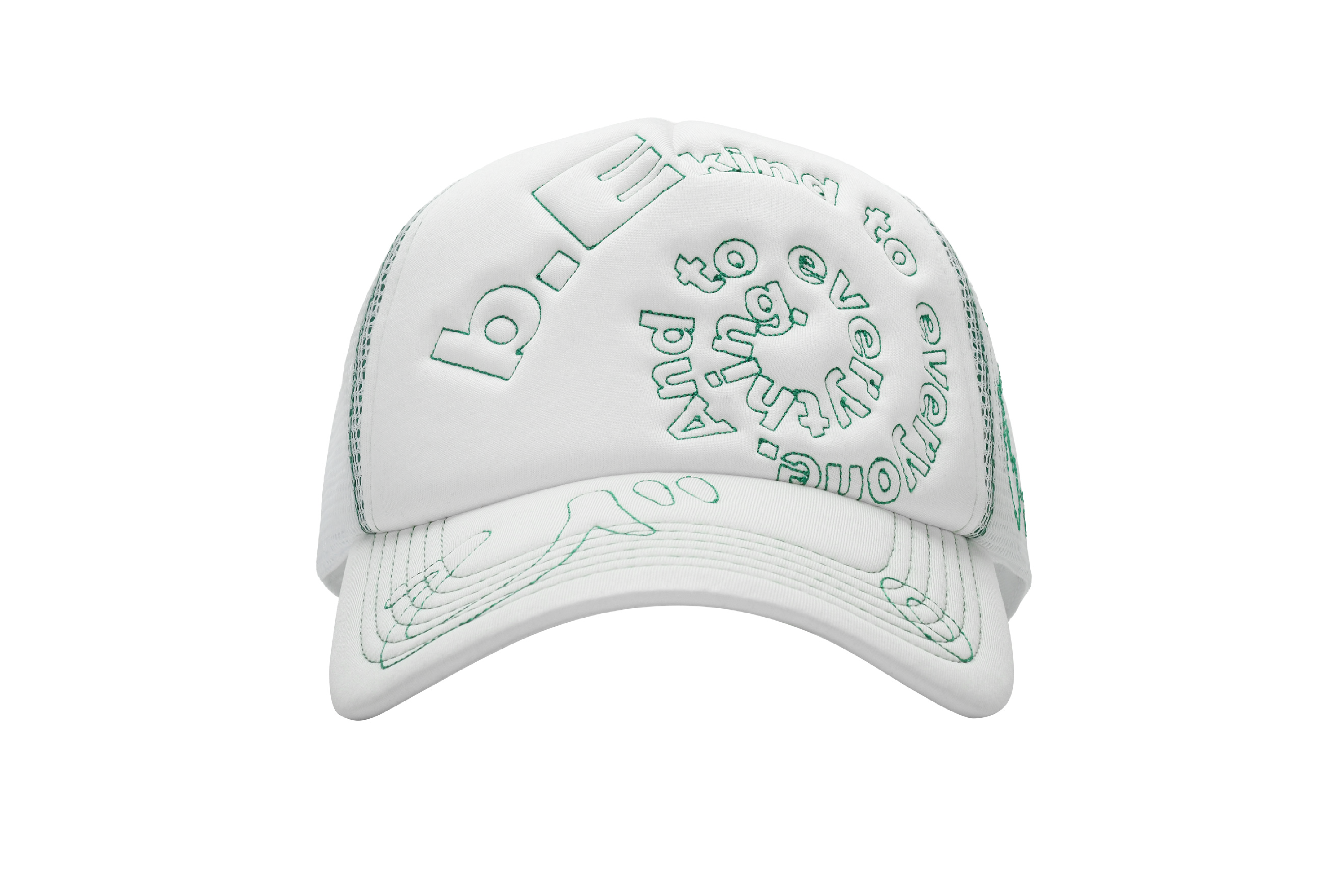 b.Eautiful "b.i Foam Trucker Hat" (White / Green)