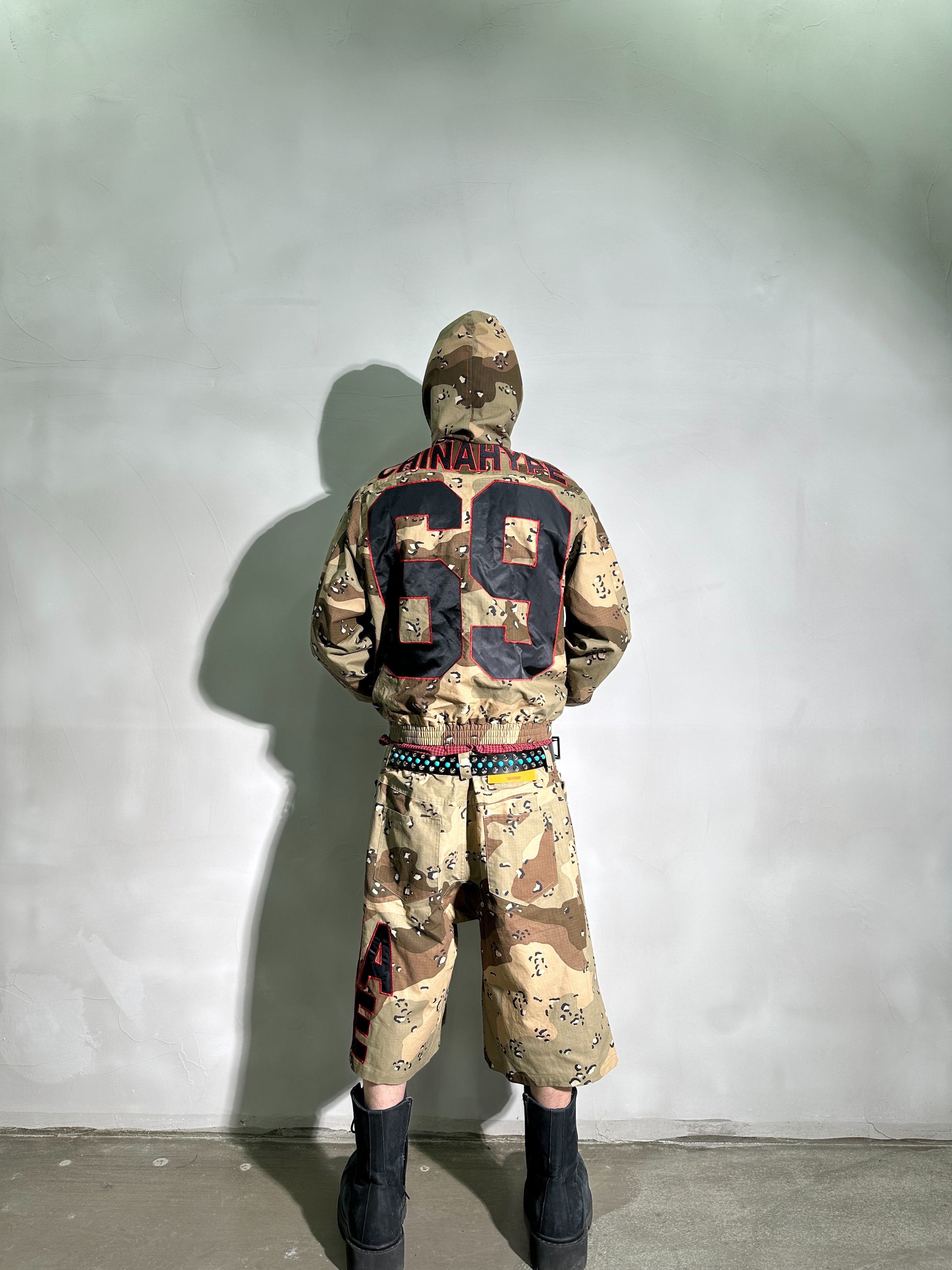 PCCVISION 3MAN0N C.H.N Desert Camouflage Patch Embroidery Hooded Zip-Up Jacket