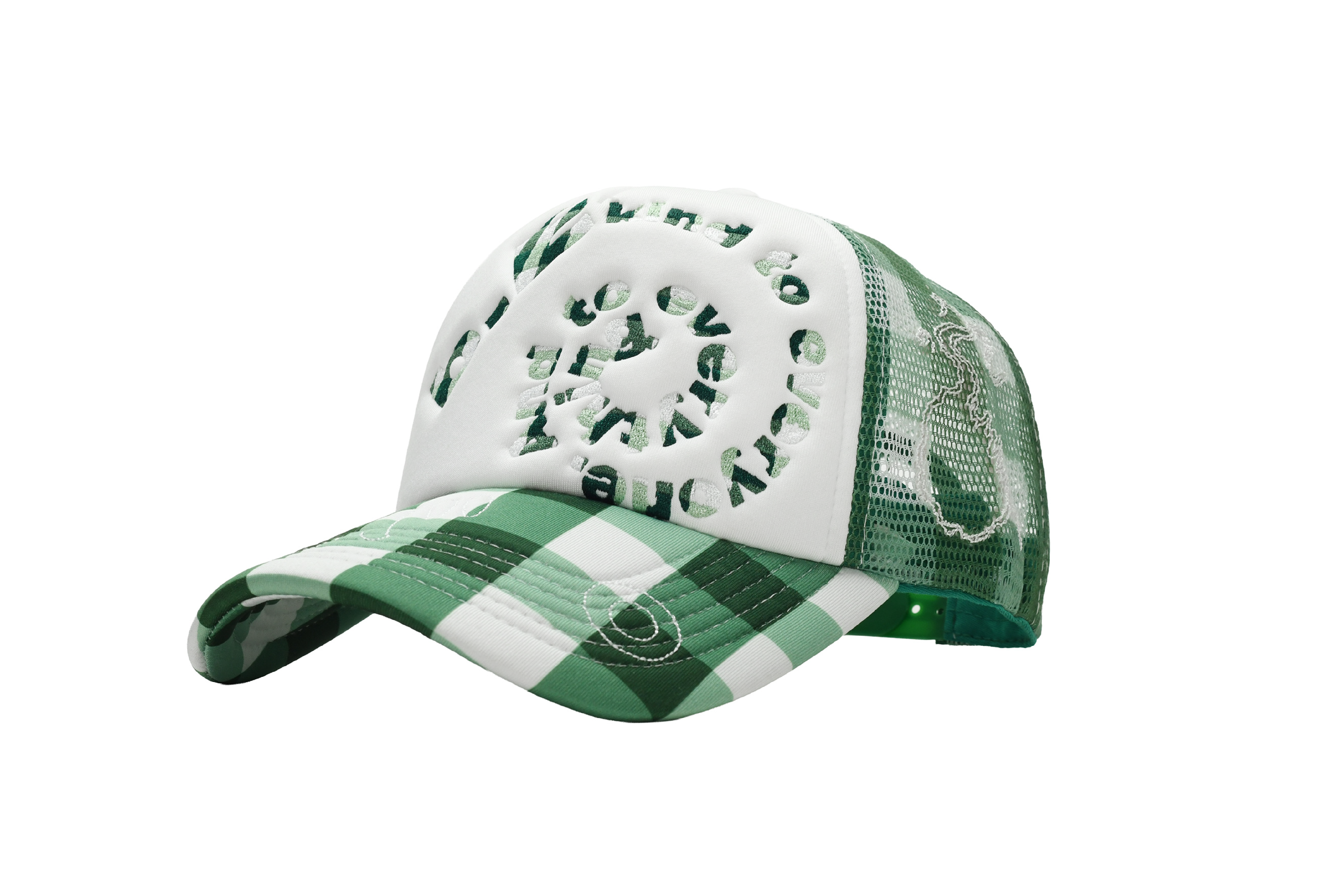 b.Eautiful "b.i Foam Trucker Hat" (Green Checker)