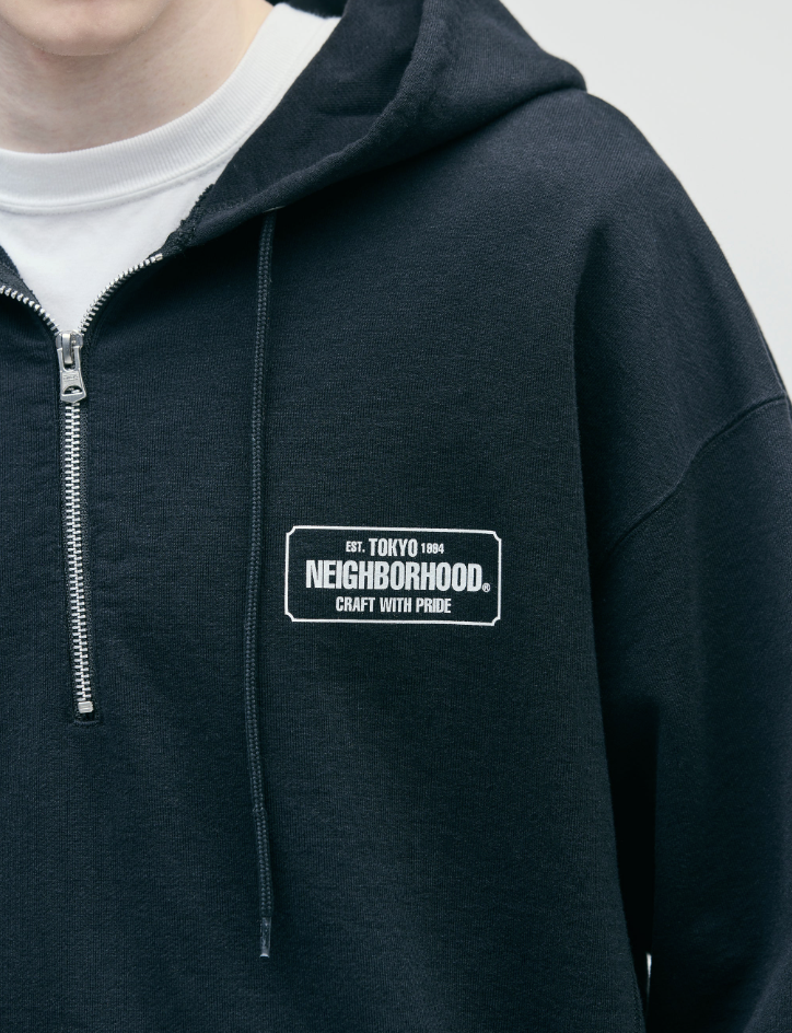 NEIGHBORHOOD FW25 CLASSIC SWEAT HALF ZIP HOODIE LS