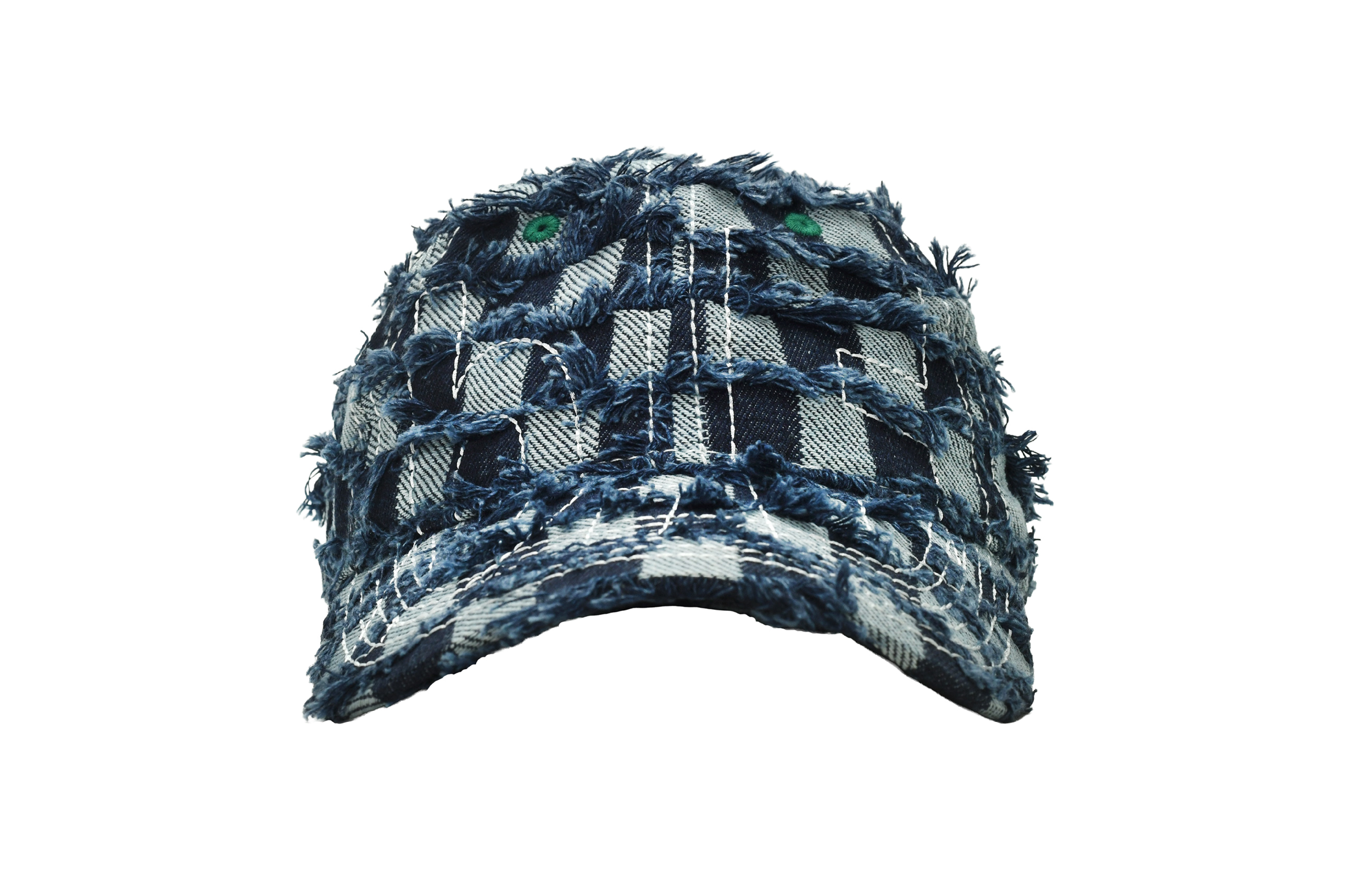 b.Eautiful "Vapor 6 Panel Hat" (Navy Checker Denim)