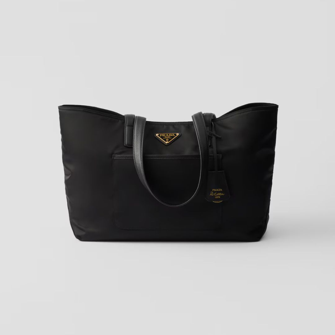 1PD0911-047 PRADA Re-Edition 1978 Medium Black Re-Nylon Shopping Bag Black #1BG555OOOR064 (B-EU-E)