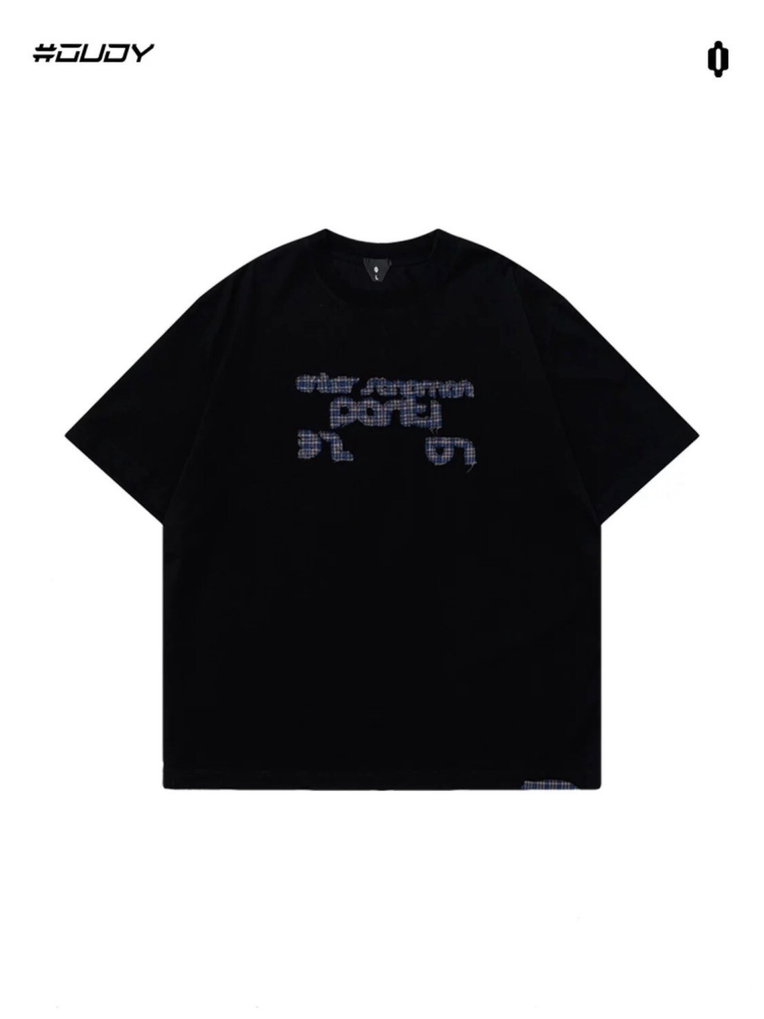 OVDY 格紋貼布 美式寬鬆短袖