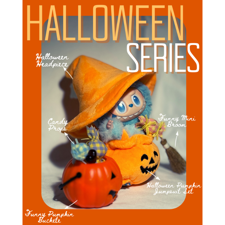 俏皮南瓜 - 萬聖節南瓜搞怪連身套裝（含頭飾+連身衣）