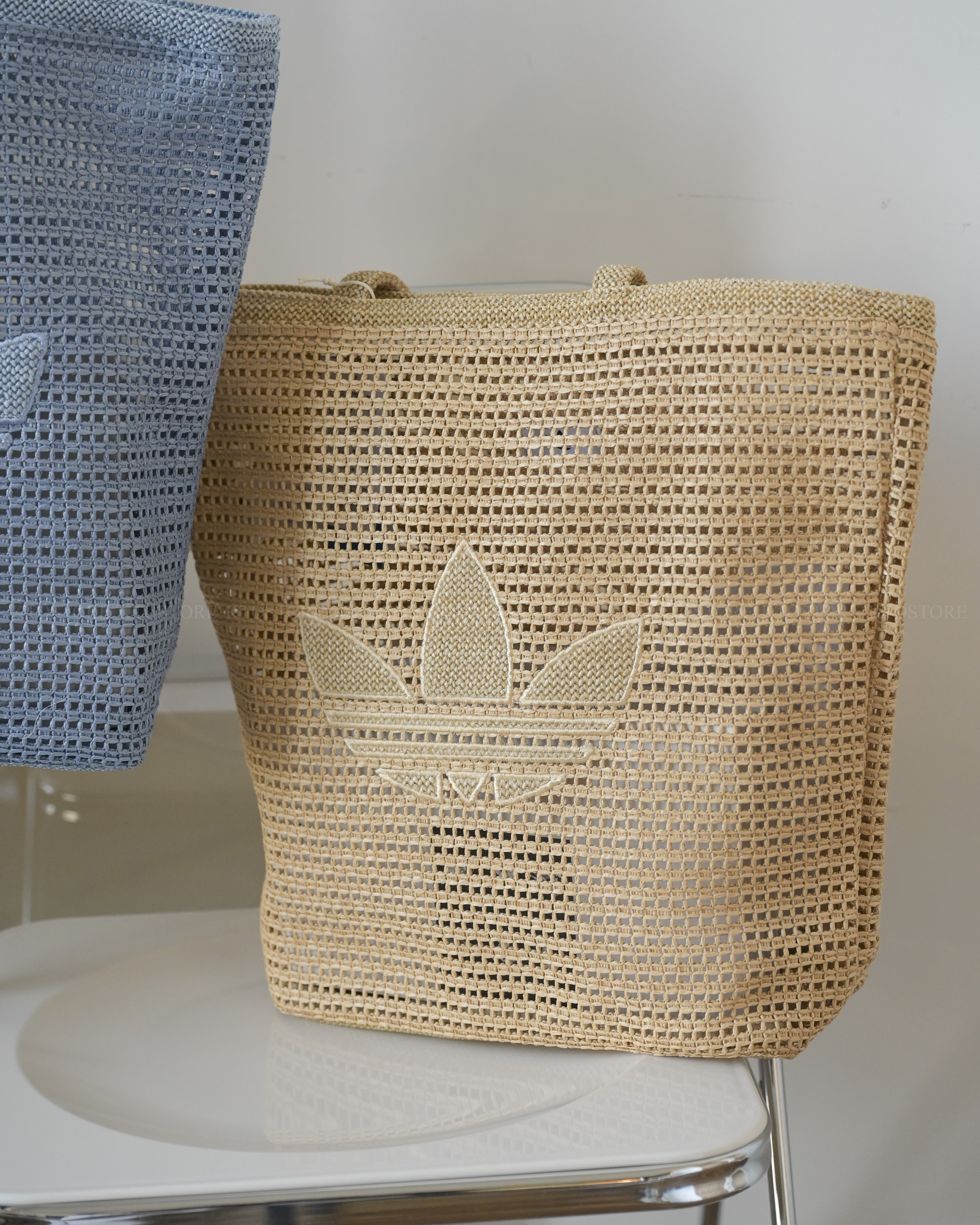 KTQ STORE ‧ Adidas Originals Knitting Tote Bag 編織 度假風 單肩 托特包 卡其KC1421 藍Kw2006