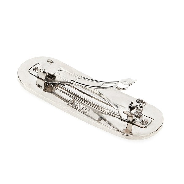 1PD0911-039 PRADA Metal Logo Hairpin Black #1IF0222BA6_F0002 (A-EU-E)
