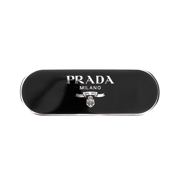 1PD0911-039 PRADA Metal Logo Hairpin Black #1IF0222BA6_F0002 (A-EU-E)