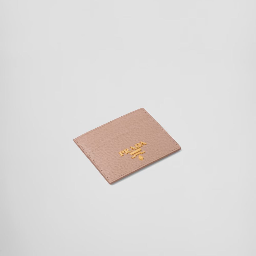 1PD0911-052 PRADA Saffiano Leather Card Holder Pink #1MC025QWA (W-EU-E)