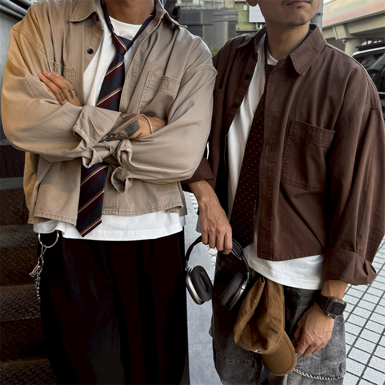 BOXY FIT 短寬重磅水洗襯衫