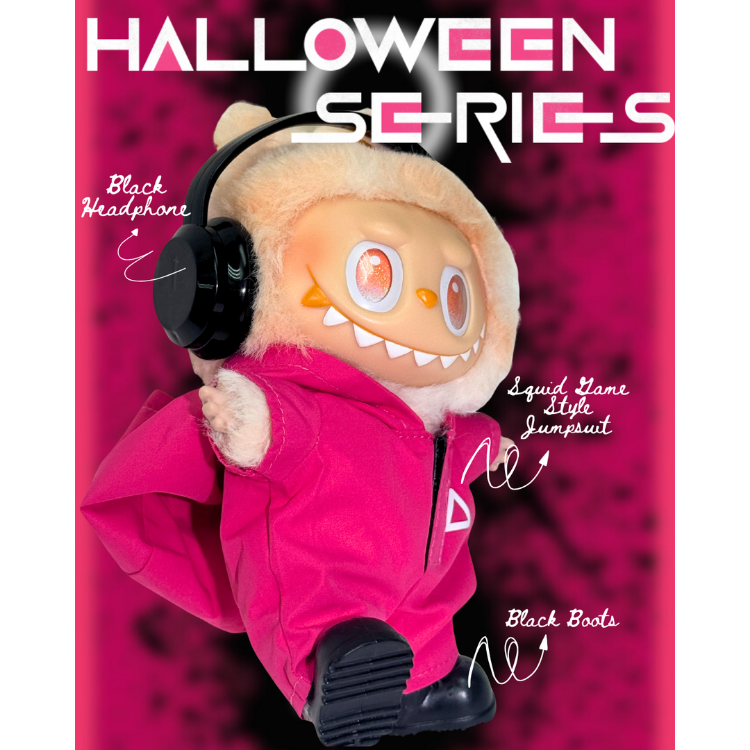 粉紅突擊隊 - Labubu 魷魚遊戲款連身娃衣