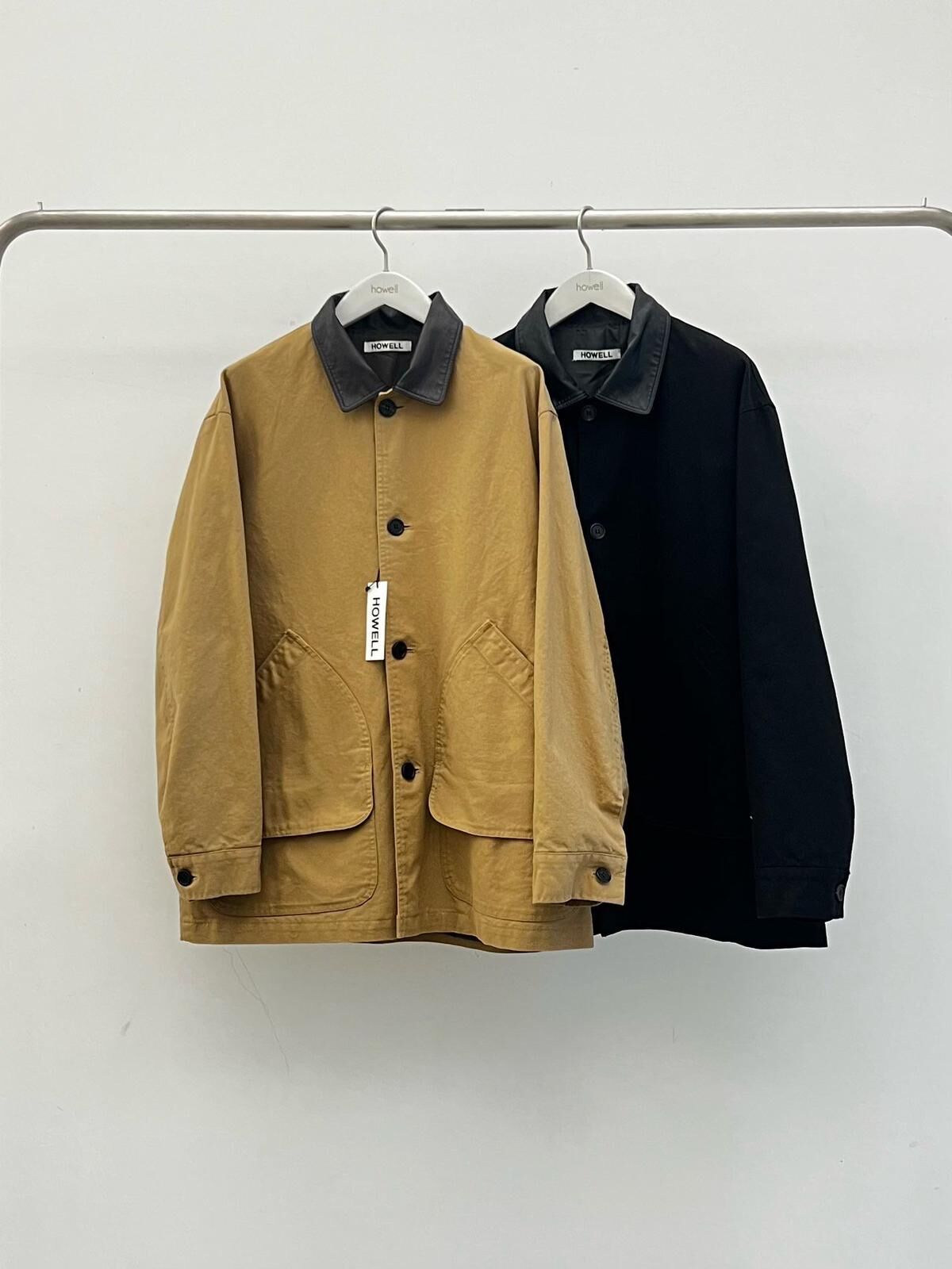 拼皮領開胸外套 HOWELL-083JK