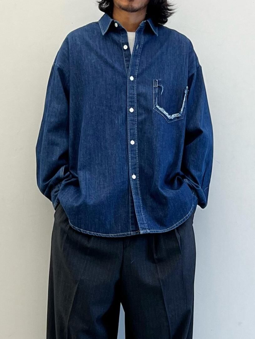 淨色牛仔長袖恤衫 HOWELL-085S