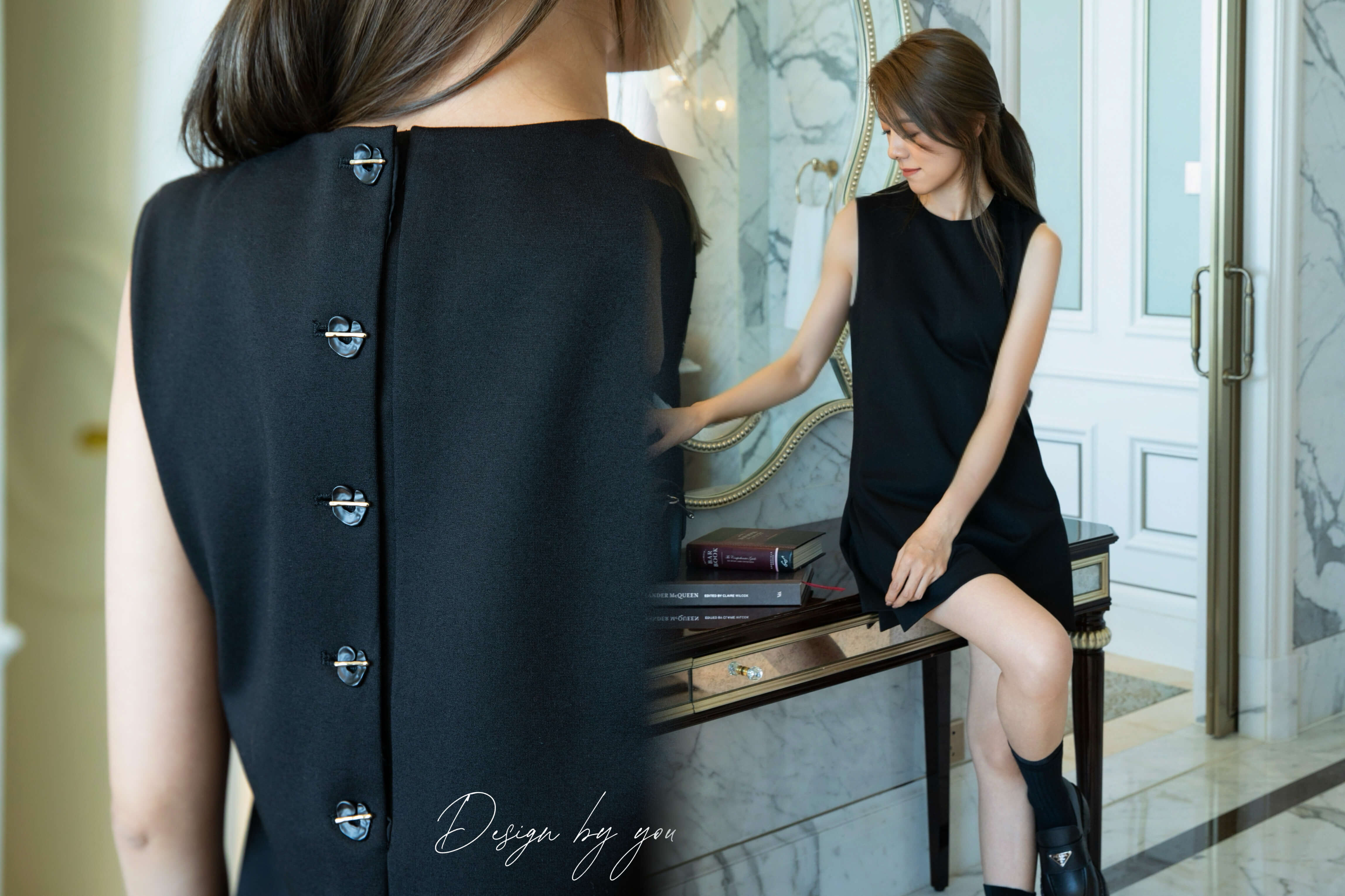 Side Slit Hem Sleeveless Mini Dress_DS249L07