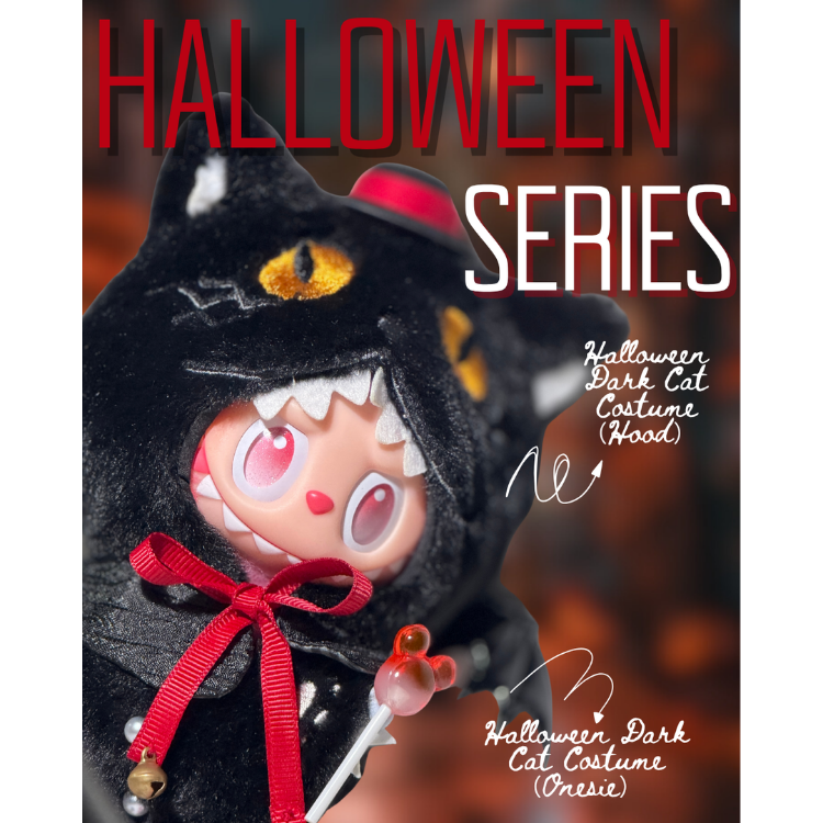 暗黑貓咪 - 萬聖節暗黑系貓咪造型套裝 (含頭套+連身衣)